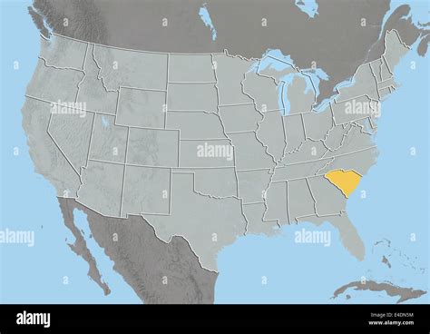 State Of South Carolina United States Relief Map Stock Photo Alamy