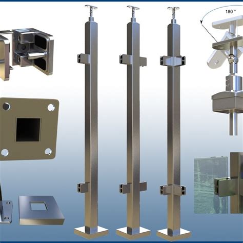 Gel Nderpfosten Boden Vierkantrohr Edelstahl Mit Und Ohne Glashalter