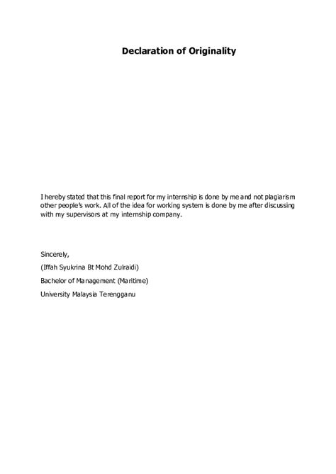 Doc Declaration Of Originality