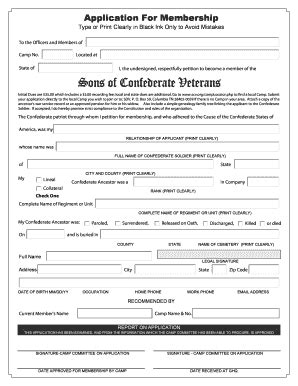 Fillable Online Membership Form Pdf Rootsweb Fax Email Print