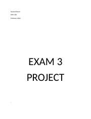 Exam 3 Project Docx Saurav Khanal MTH 165 Professor Allen EXAM 3