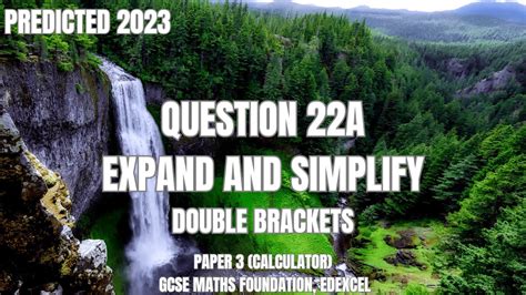 Question A Expand And Simplify Double Brackets Youtube