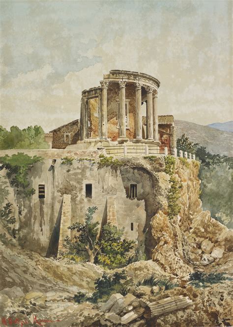 "Temple of Vesta at Tivoli" Massimiliano Bertozzi - Artwork on USEUM