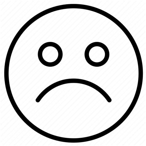 Emoji Expression Face Outline Sad Icon Download On Iconfinder