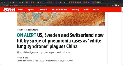 White lung pneumonia update given China, Denmark, Netherlands, Sweden ...