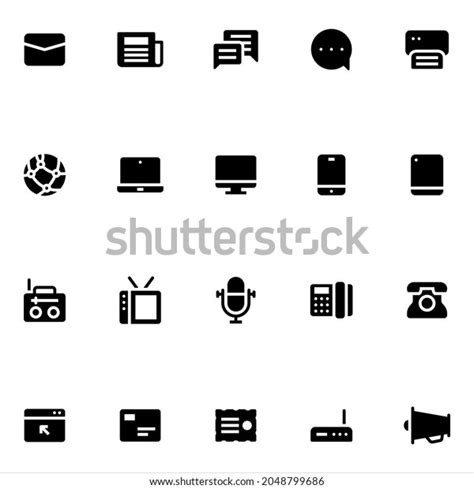 Communication Technology Vector Icons Set Symbol Stock Vector (Royalty ...