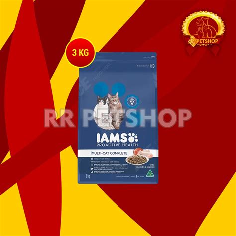 Jual IAMS Makanan Kucing Dewasa Multi Cat Complete Chicken Salmon 3 KG