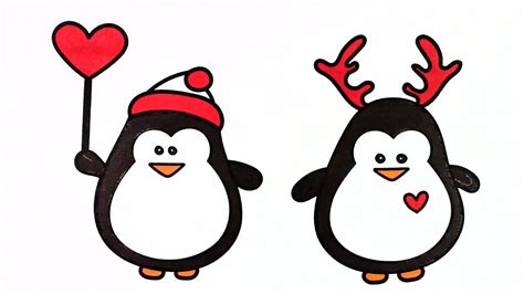 Christmas Penguin Drawing at PaintingValley.com | Explore collection of ...