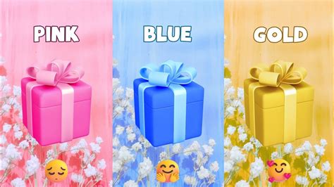 Choose Your Gift Gift Box Challenge Pink Blue Gold