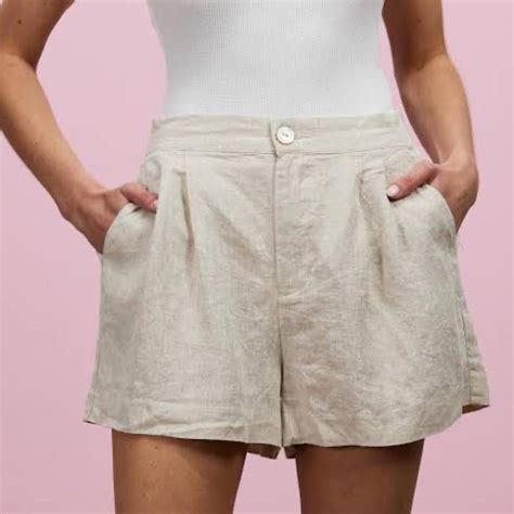 Nude Lucy Linen Shorts Size Small Depop