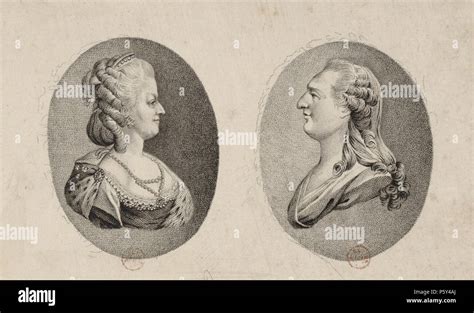 N/A. English: Engraved portraits of Marie Antoinette and Louis XVI of ...