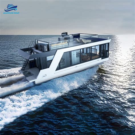 Allhouse New Design Salt Water Floating House Luxury Pontoon Houseboat