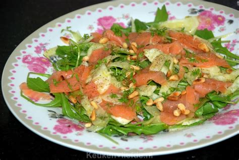 Salade Met Gerookte Zalm En Gemarineerde Venkel Keukenliefde