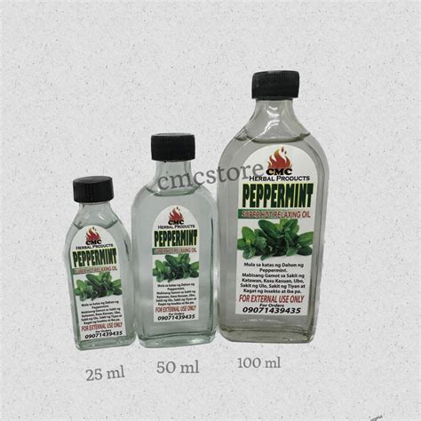 Cmc Peppermint Oil Menthol Hot Relaxing Oil 25ml 50ml Shopee Philippines