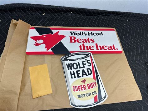 Original Wolfs Head Motor Oil Window Display Advertising Sign S New