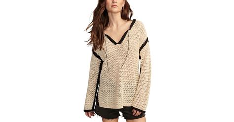 Lucky Brand Cotton Oversized Crochet Tunic In Natural Lyst