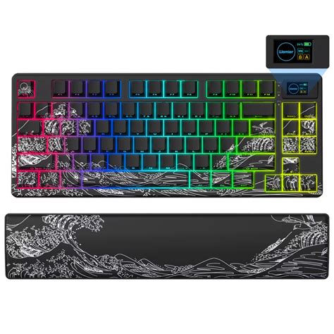 Jual Womier SK PRO Black Coral Sea OLED Display Mode Wireless Gaming Mechanical Keyboard Hot