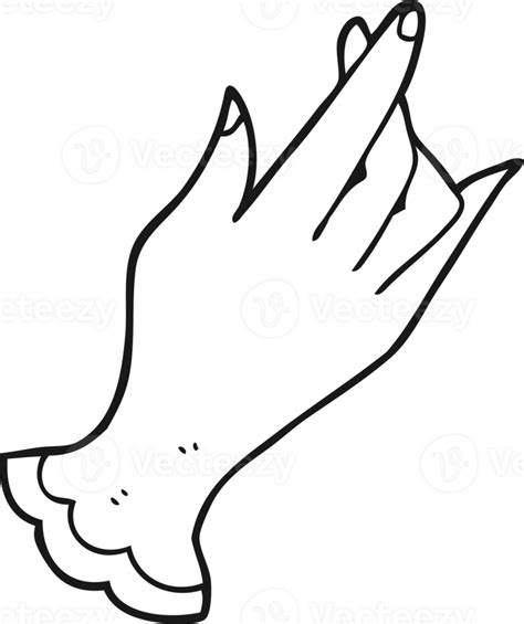 Hand Drawn Black And White Cartoon Hand 40548561 Png