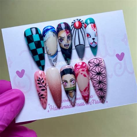 Demon Slayer Nails Nailart Tanjiro Nezuko Manicura De U As Dise Os