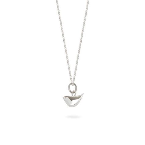 Lime Tree Design Tiny Silver Bird Necklace Leaf Street