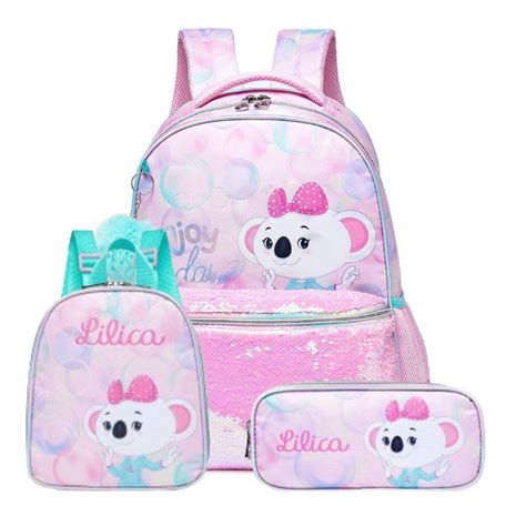 Kit Mochila Rodinhas Lilica Ripilica Mundo Ripilica Lancheira E