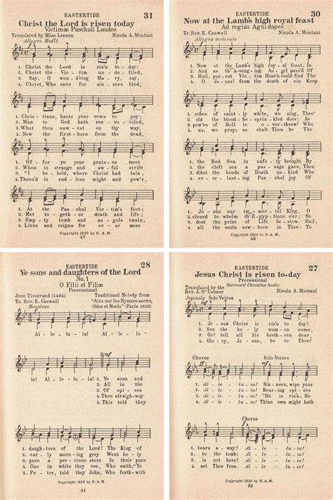 Four Sheet Music Sheets With Musical Notations And Numbers On Them All