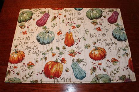 Fall Placemats 4 Reversible Fall Placemats Pumpkin Etsy Fall