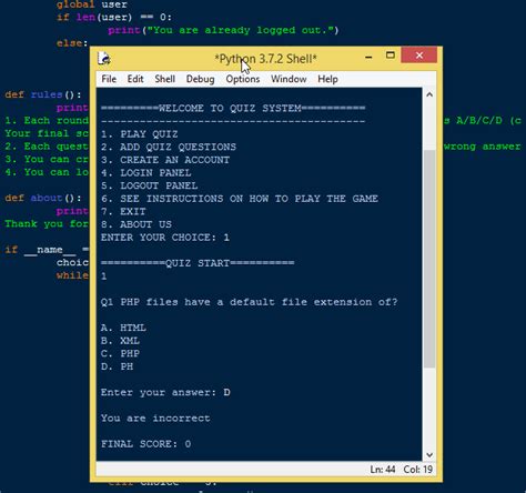 Simple Quiz System Project In Python Free Source Code Sourcecodester