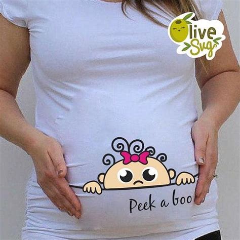 Peek A Boo Maternity T Shirtbaby Svg Peek A Boo T Shirt Funny T