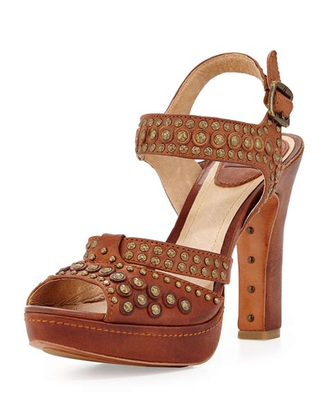 Frye Samantha Disc Platform Sandal Cognac In Brown 8 Lyst