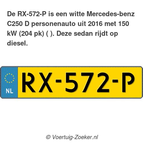 Kenteken Rx P Mercedes Benz C D Auto Rx P Voertuig