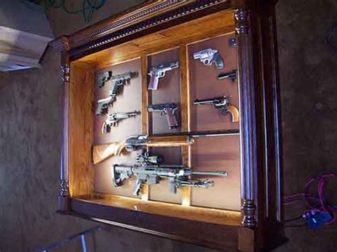 Amish Custom Crafted Pistollong Gun Display Amish Custom Gun Cabinets