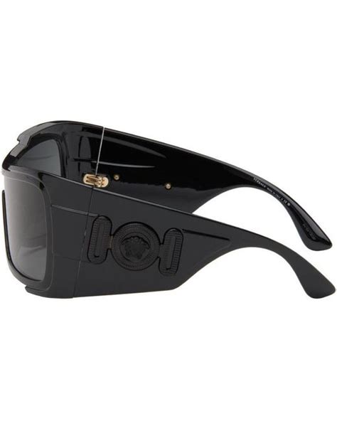 Versace Maxi Medusa Biggie Shield Sunglasses In Black Lyst