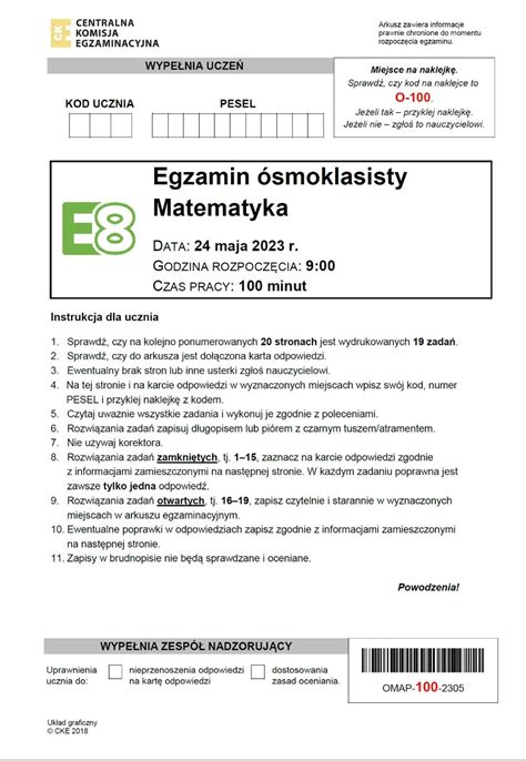 Egzamin ósmoklasisty z matematyki 2023 arkusz i odpowiedzi Dziennik