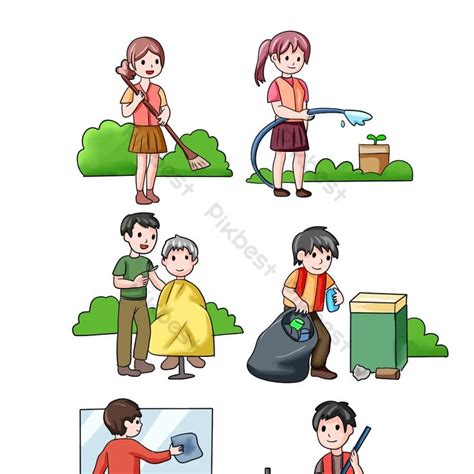 Community Service Collection Drawing Illustration PNG Images | PSD Free ...