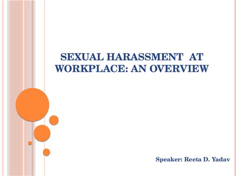 Ppt Sexual Harassment At Workplace An Overview