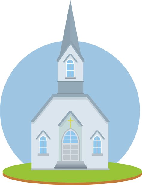 Cartoon Flat Illustration Religious Building Catholic Protestant