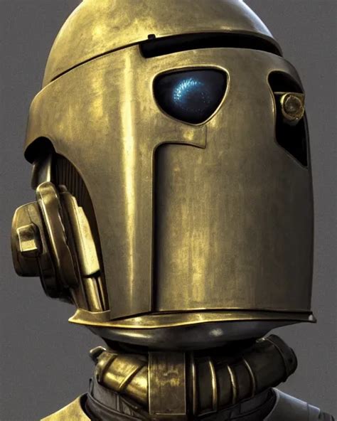 Portrait Of An Brass Armored Mandalorian From Star Stable Diffusion