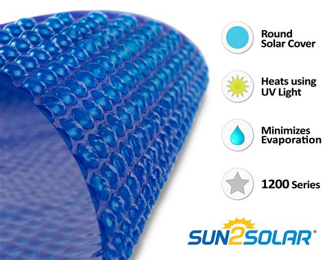 Sun2Solar Blue 24 Foot Round Solar Cover 1200 Series Style Heat