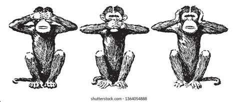 Three Wise Monkeys Drawings