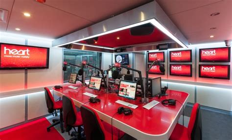 Desking At Heart Radio Station Studio In Hot Red Corian® By Knotty Ash