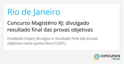 Concurso Magistério RJ divulgado resultado final das provas objetivas