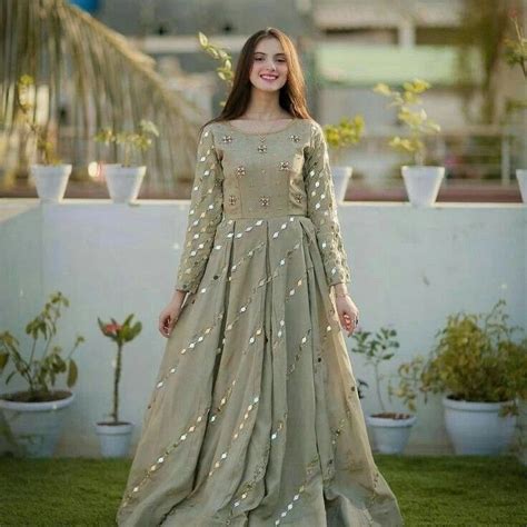 Mirror Work Long Frock Mexi Gowns Design Party Wear Indian Dresses