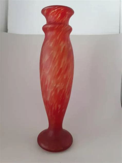 ANCIEN VASE EN Pate De Verre Rouge Art Deco EUR 60 00 PicClick FR