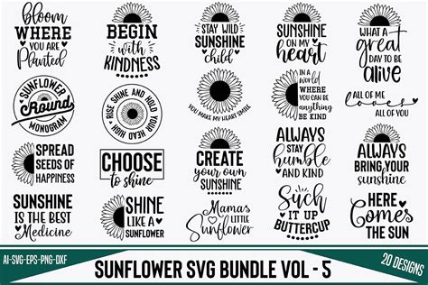 Sunflower Svg Bundle Vol 5 Graphic By Creativemim2001 · Creative Fabrica