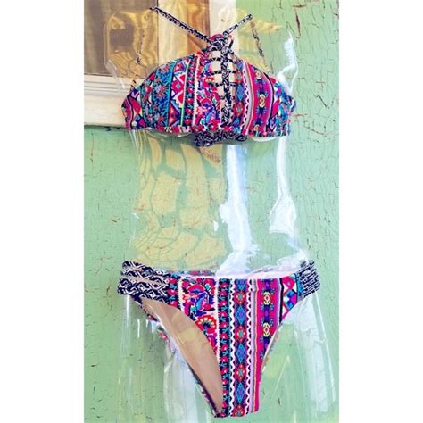 Xhilaration Swim Psychedelic Mod Groovy Retro 2 Piece Bikini Swimsuit Poshmark