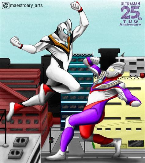 Ultraman Tiga Vs Evil Tiga By Maestroaryarts On Deviantart