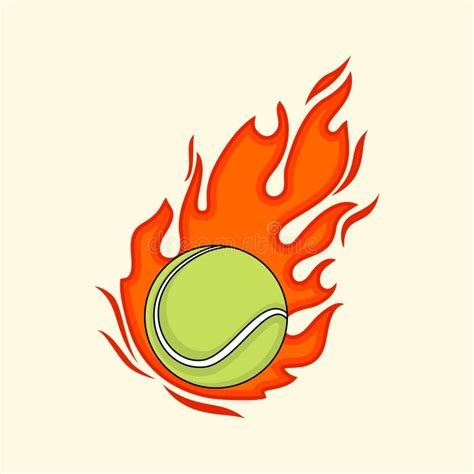 Fire Tennis Ball Vector Illustration Stock Vector Illustration Of