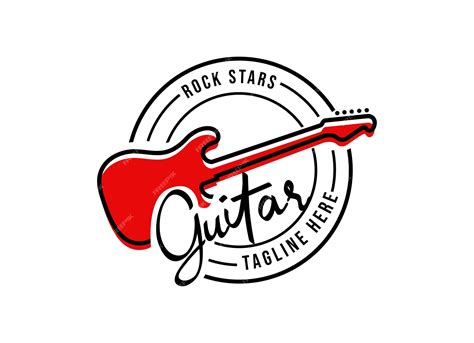 Premium Vector Vector Guitar Shop Logo Music Icons For Audio Store