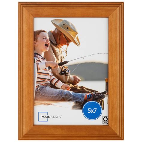 Mainstays 5 X 7 Solid Oak Wood Tabletop Picture Frame